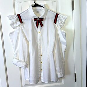 Size 1x—best fits a large to X Large ice cream parlor shirt Ashley Stewart.